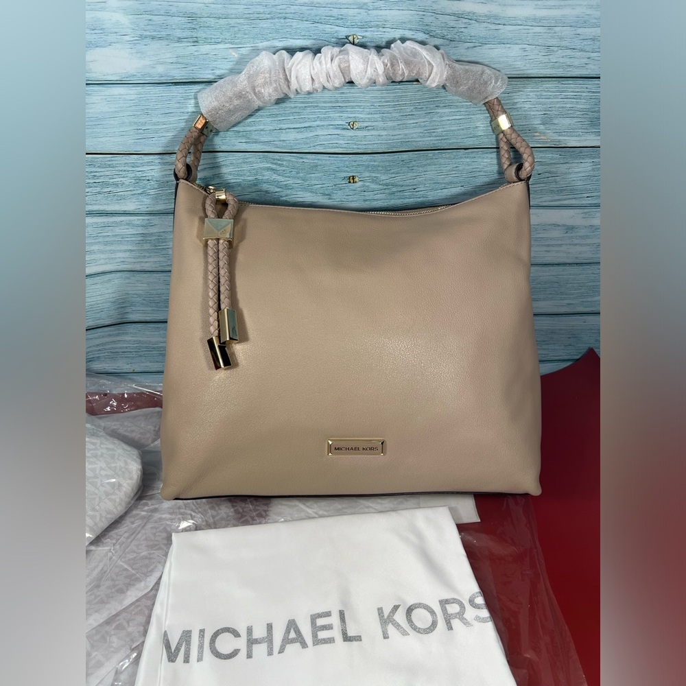 NWT MICHAEL Michael Kors LEXINGTON TRUFFLE LARGE SHOULDER LEATHER BAG